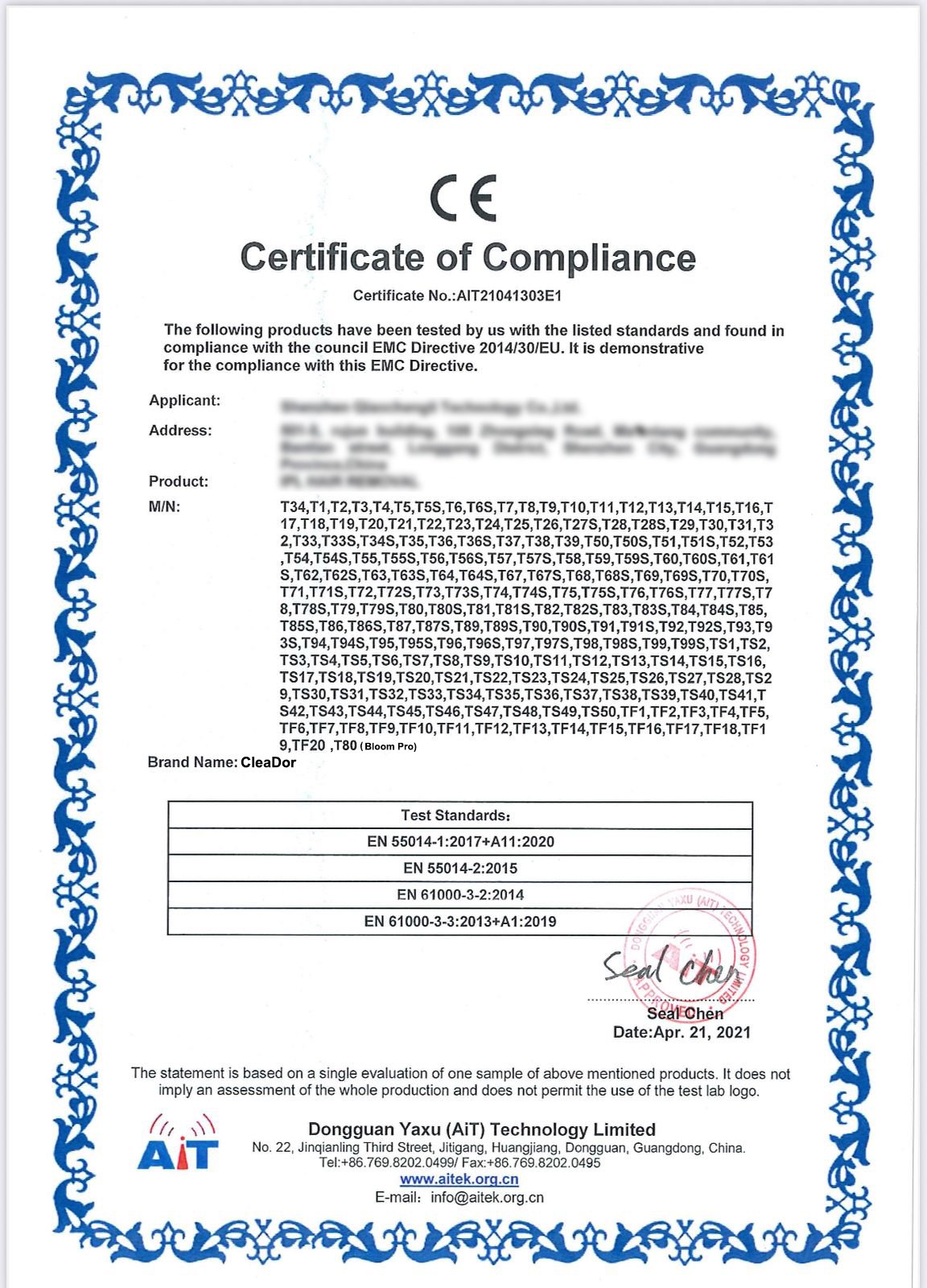 Certification Cleador